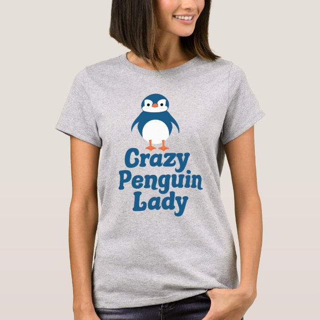 Crazy Penguin Dam Cute T Shirt (Framsida)