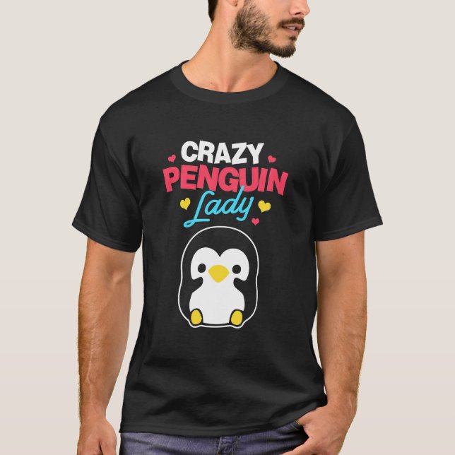 Crazy Penguin Dam T Shirt (Framsida)