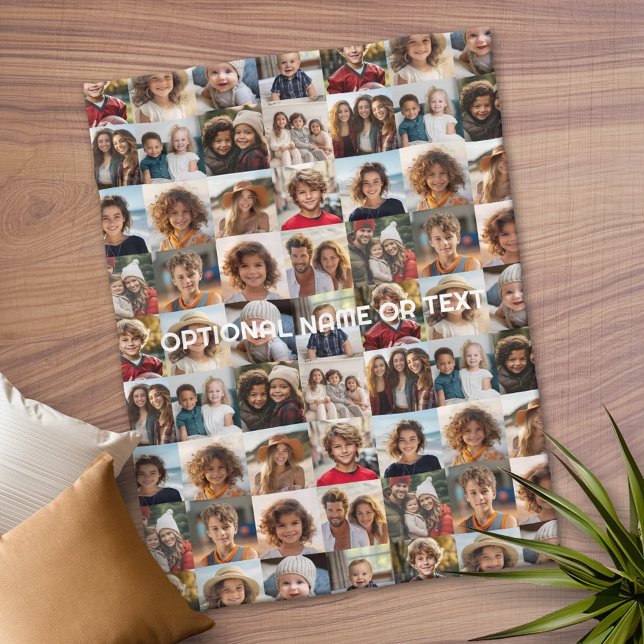 Crazy Photo Collage - Upp till 16 foton Fleecefilt (Personalized Fleece Blanket)