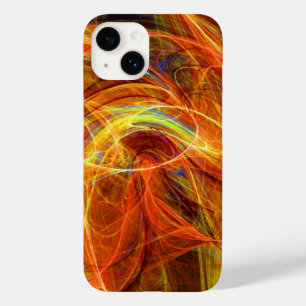 CRAZY PHOTON Abstrakt Gult Orange Fractal Swirls