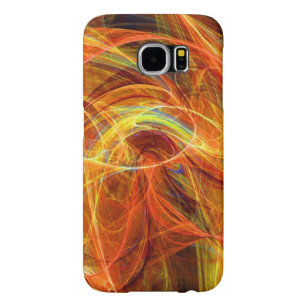 CRAZY PHOTON Abstrakt Gult Orange Fractal Swirls Samsung Galaxy S6 Fodral