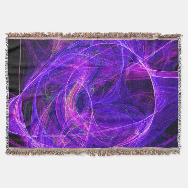 CRAZY PHOTON Abstrakt Lila Blue Fractaler,Swirls Filt (Framsidan)