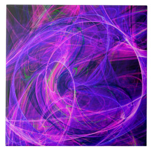 CRAZY PHOTON Abstrakt Lila Blue Fractaler,Swirls Kakelplatta
