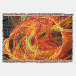 CRAZY PHOTON Abstrakt Orange Gult Fractal Swirls Filt
