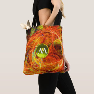 CRAZY PHOTON GEM MONOGRAM Gult Orange Fractaler Tygkasse