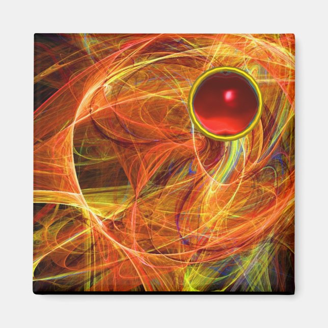 CRAZY PHOTON MED RED RUBY GEMSTONE MAGNET (Framsidan)