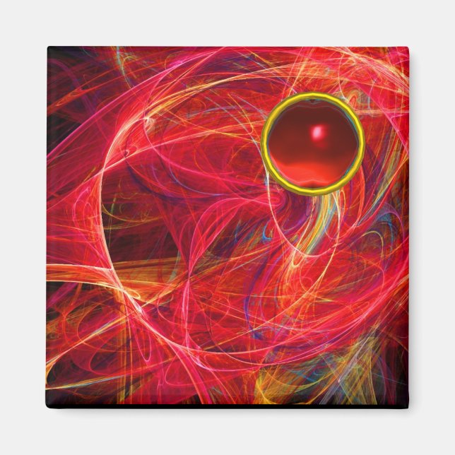 CRAZY PHOTON MED RED RUBY GEMSTONE MAGNET (Framsidan)