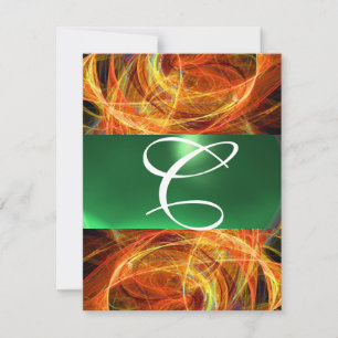 CRAZY PHOTON MONOGRAM gult emerald grönt Inbjudningar