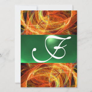 CRAZY PHOTON MONOGRAM gult emerald grönt Inbjudningar