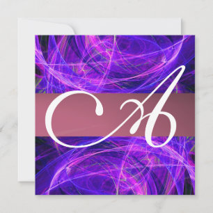 CRAZY PHOTON MONOGRAM lila svart Inbjudningar