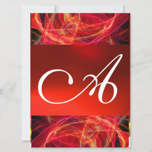 CRAZY PHOTON MONOGRAM röd svart rosa Inbjudningar