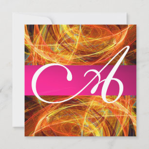 CRAZY PHOTON MONOGRAM Svart rosa Inbjudningar