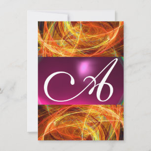 CRAZY PHOTON MONOGRAM Svart rosa osa Inbjudningar