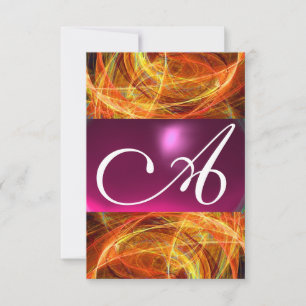 CRAZY PHOTON MONOGRAM Svart rosa osa Inbjudningar