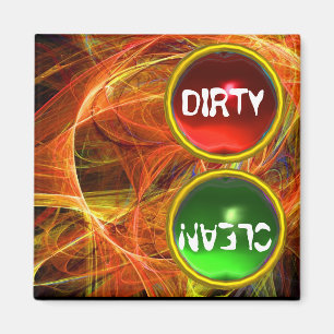 CRAZY PHOTON OCH RED GRÖNT GEMS Dirty Clean Magnet