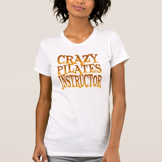 Crazy Pilates Instruktör i Guld Tee Shirt (Framsida)