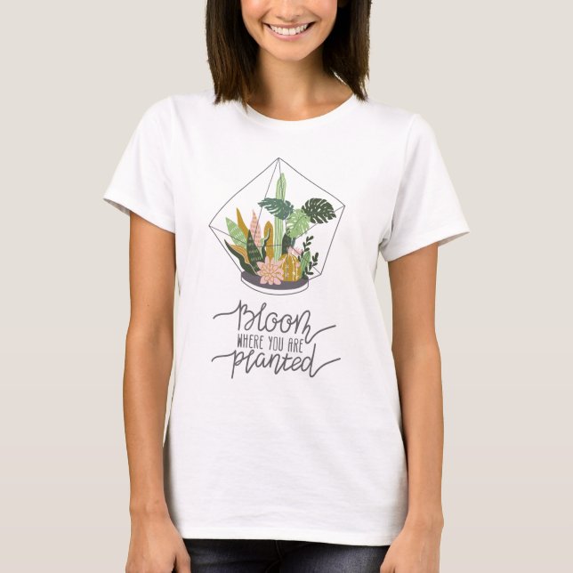 Crazy Plant Dam Art Bloom där du är planterad T Shirt (Framsida)