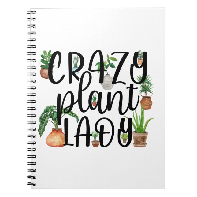 Crazy Plant Dam bärbar dator med kruka växter Anteckningsbok (Framsidan)