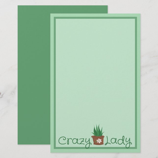 Crazy Plant Dam Brevpapper (Fram/baksida)