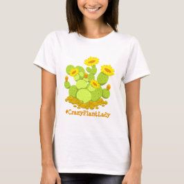 Crazy Plant Dam Cactus Blommigt Funny present till T Shirt