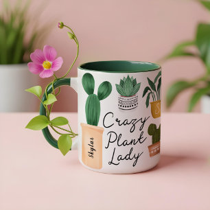 Crazy Plant Dam Chic Vattenfärgade kransplantor Kaffemugg