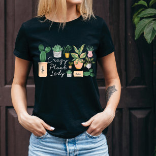 Crazy Plant Dam   Chic Vattenfärgade kransplantor T Shirt