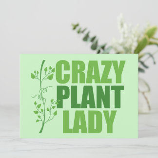 Crazy Plant Dam Cute Grönt Botanist Card