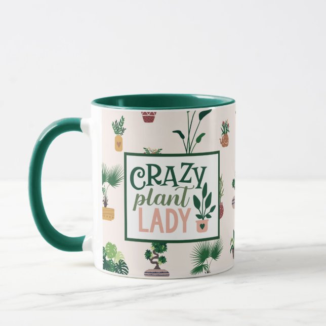 Crazy Plant Dam Funny Coffee Mugg (Vänster)