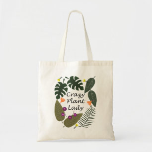 Crazy plant dam Funny Gift för husväxter älskar Tygkasse