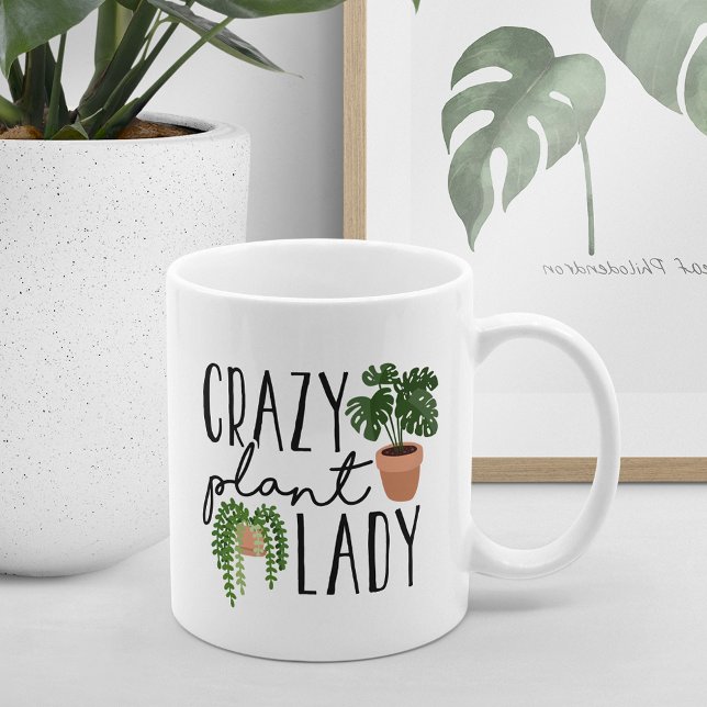 Crazy Plant Dam | Funy Plant Älskare Kaffemugg (Skapare uppladdad)