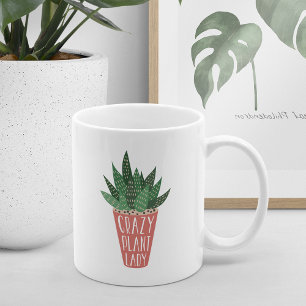 Crazy Plant Dam Funy Plant Älskare Kaffemugg