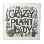 Crazy Plant Dam Kakelplatta<br><div class="desc">Den kloka keramiska plattan i dam med dekorativ typ och lövgieneri och växter. Ge den till en levande växt älskare, trädgårdsmästare, landskapsvård. En perfekt för en plantskola. Perfekt till din pottschad eller hon har spillt. OBS! När du checkar ut kan du lägga till ett ram i plattan ELLER lägga till...</div>