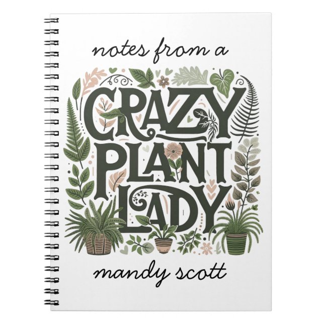 Crazy Plant Dam Personlig Anteckningsbok (Framsidan)