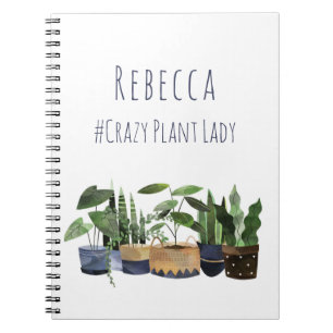 Crazy Plant Dam Pot Plant Cactus Garden Notebook Anteckningsbok