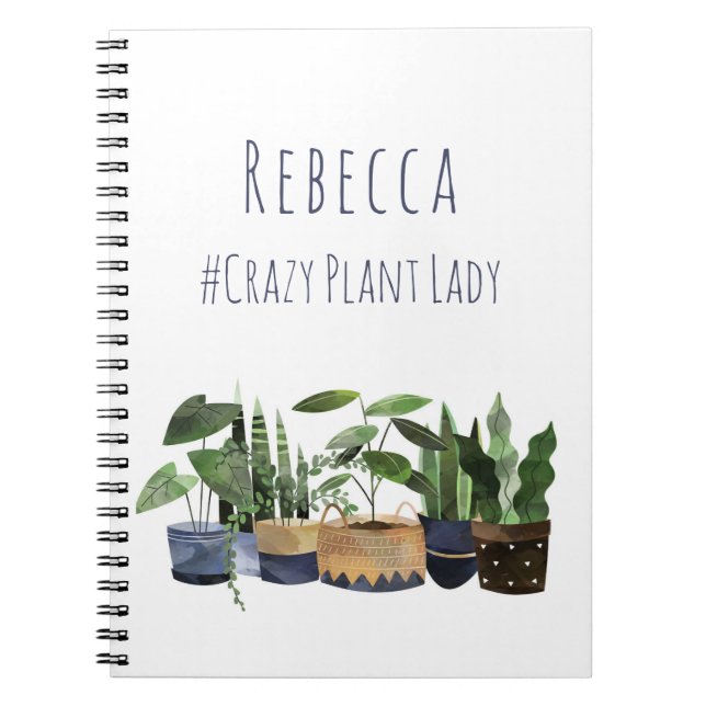 Crazy Plant Dam Pot Plant |Cactus Garden Notebook Anteckningsbok (Framsidan)
