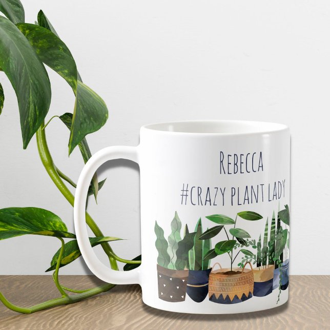 Crazy Plant Dam Pot Plant & Cactus Kaffemugg (Skapare uppladdad)