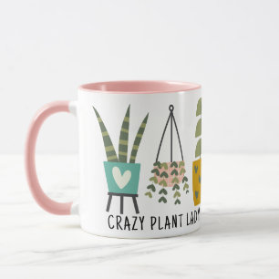 Crazy Plant Dam Roligt Pocksväxter Rosa Mugg