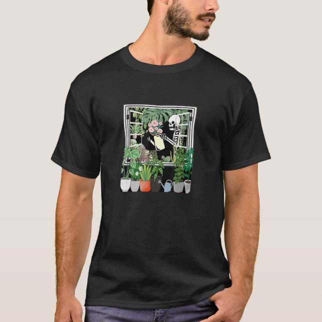 Crazy Plant Dam Skeleton Plant Mamma Plant Pappa G T Shirt (Framsida)