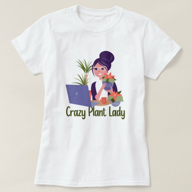 Crazy Plant Dam T-Shirt (Design framsida)