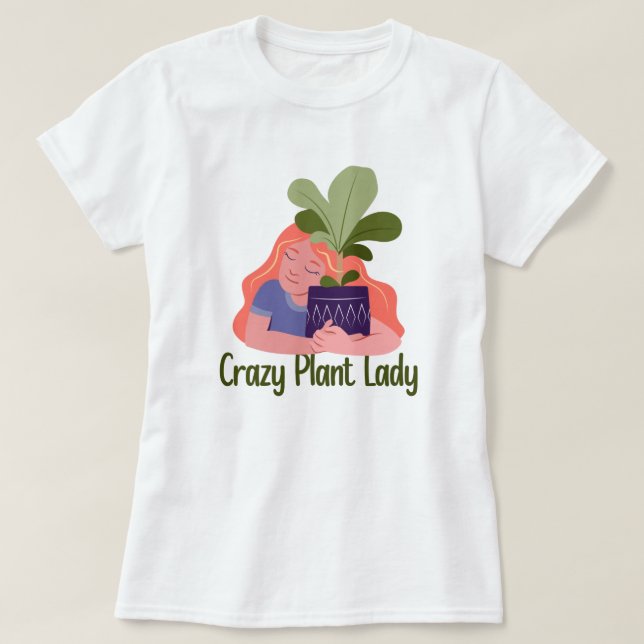 Crazy Plant Dam T-Shirt (Design framsida)