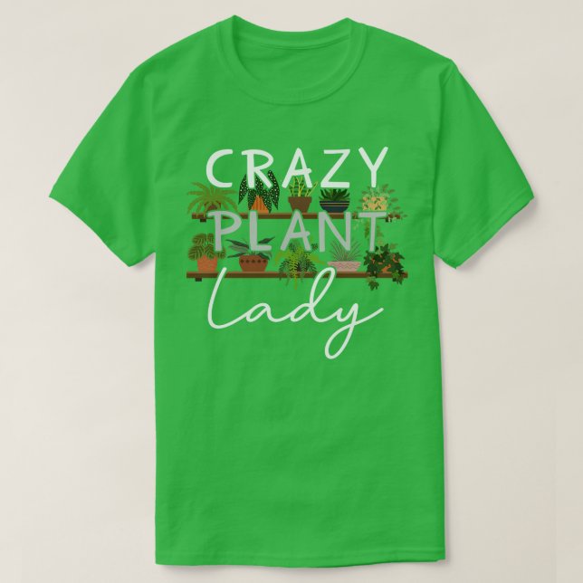 Crazy Plant Dam T Shirt (Design framsida)