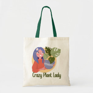 Crazy Plant Dam Tote Bag Tygkasse