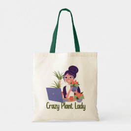 Crazy Plant Dam Tote Bag Tygkasse