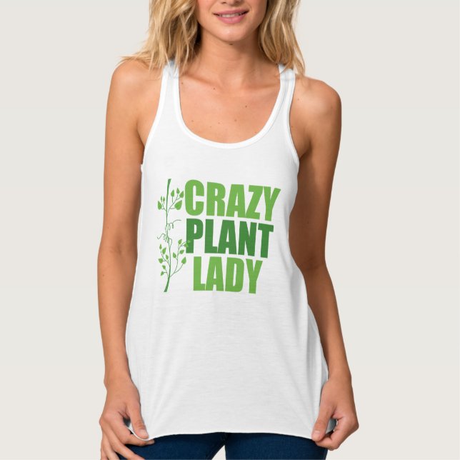 Crazy Plant Dam Women's Linne Med Racerback (Framsida)