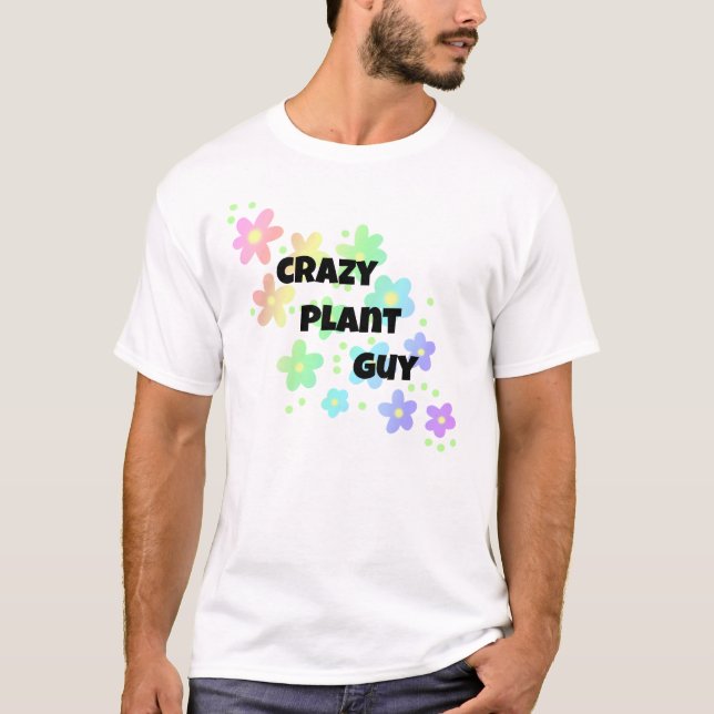 Crazy Plant Guy Rainbow T-Shirt (Framsida)