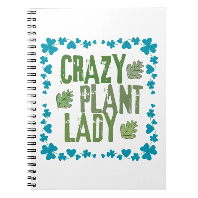 Crazy Plant Lady Anteckningsbok (Framsidan)