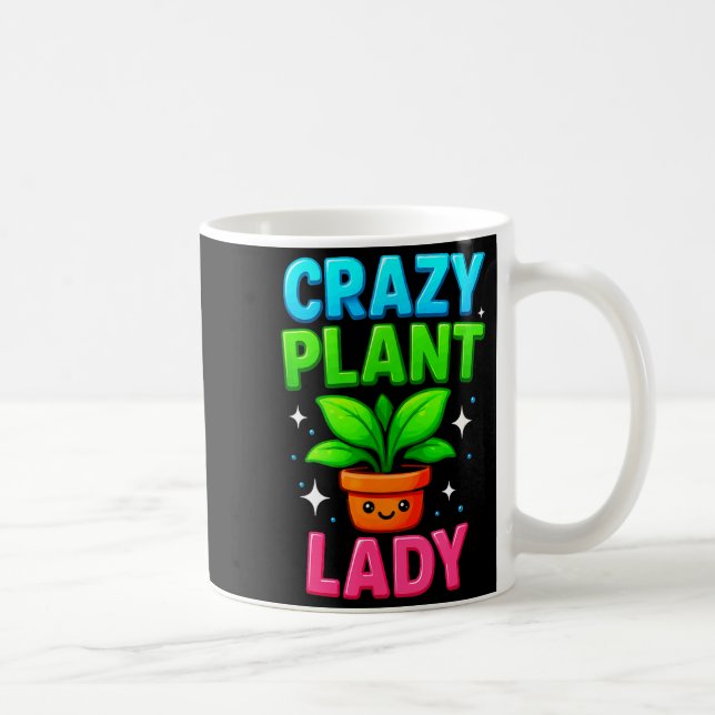Crazy Plant Lady Gardening Funny Gardeners Men Wom Kaffemugg (Höger)