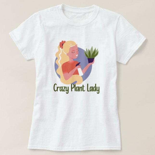 Crazy Plant Lady T-shirt (Design framsida)