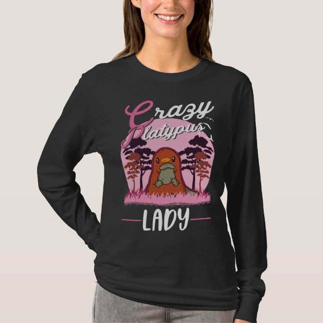 Crazy Platypus lady Platypus Girl T Shirt (Framsida)