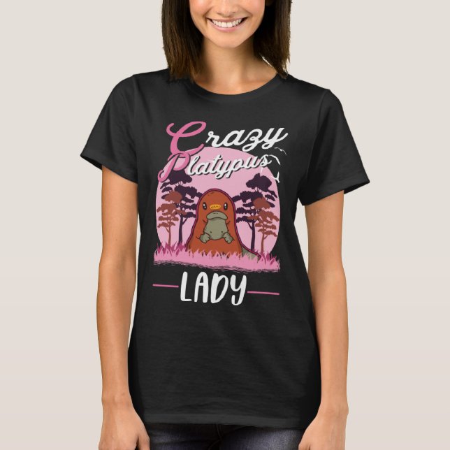 Crazy Platypus lady Platypus Girl T Shirt (Framsida)